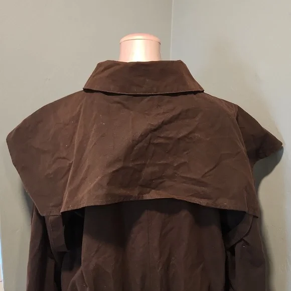 Jacket Winter Outback Trading Dark Brown Oilskin Duster Low Rider Men Western Lg - Picture 5 of 8